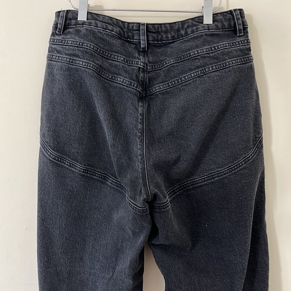 ASOS Black Slouchy High Rise Straight Leg Denim Jeans Size 34/28 Petite - Picture 6 of 7